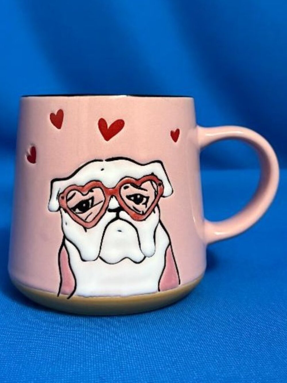 NEW ENGLISH BULLDOG PINK HEARTS ABSOLUTELY GORGEOUS MUG / CUP 17 OZ / 17 OUNCES